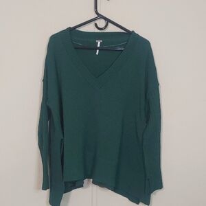 Free People Orion Sweater Oversized Pullover Emerald Green Women's Size XS